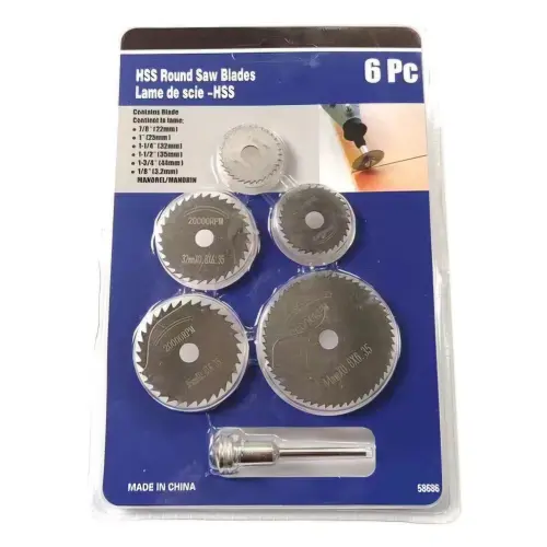 Juego de Hojas de Sierra Circular HSS – 6 Tamaños – Corte Preciso para Metal, Plástico y Madera — imagen 1