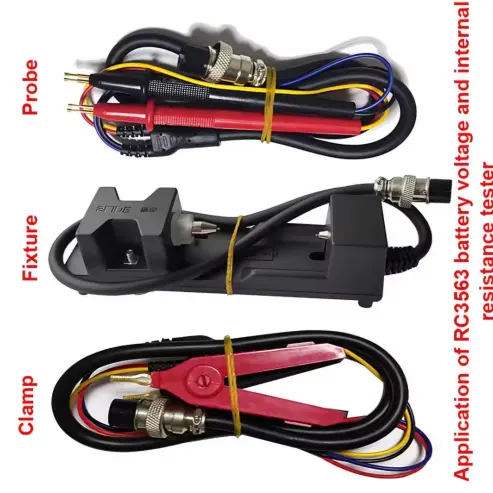 KIT DE CABLES DE REPUESTO PARA TESTER RC3563 (MEDICIÓN DE RESISTENCIA INTERNA) — imagen 1
