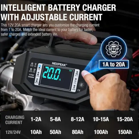 CARGADOR INTELIGENTE AUTOMÁTICO 12V 20A / 24V 10A (MULTIETAPA) — imagen 5