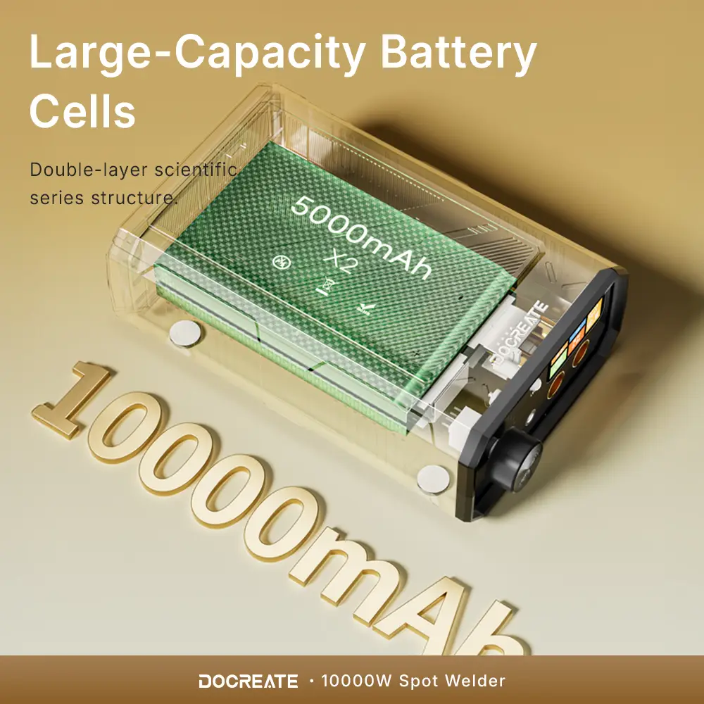 Soldadora de Puntos DOCREATE TK-20P – 10,000W Dual-Pulse – Para Baterías de Litio y Níquel — imagen 3