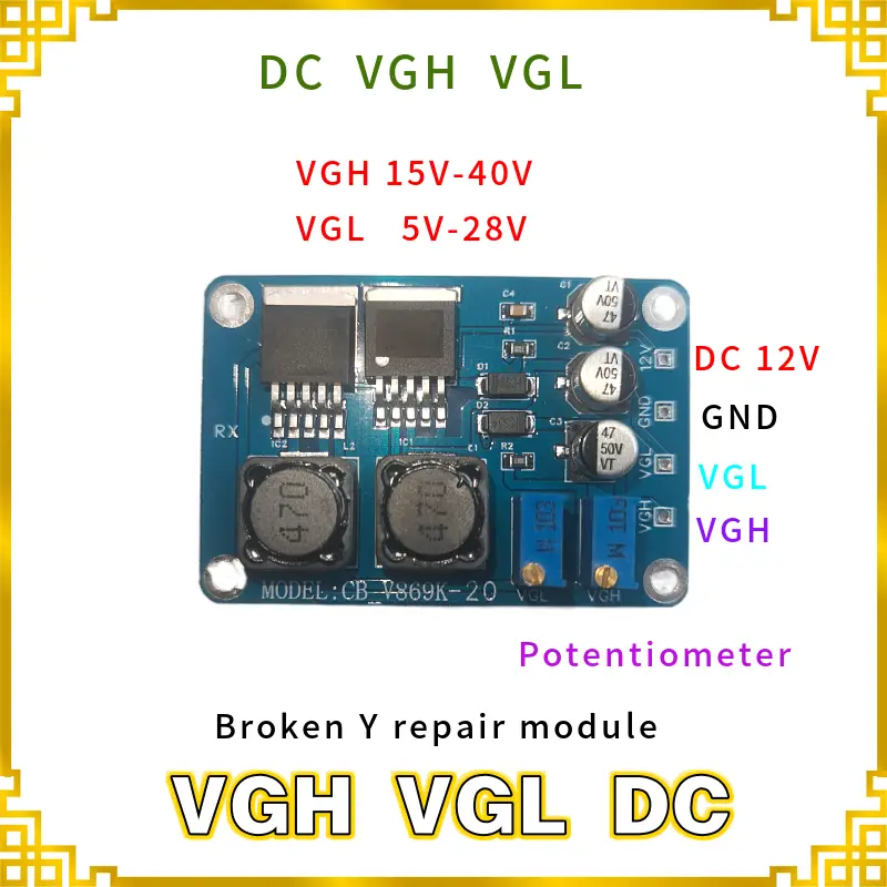 Placa Universal Ajustable VGH/VGL CB V869K-20 – Para Reparación de T-CON LCD – Previene Quemado de Pantalla — imagen 3