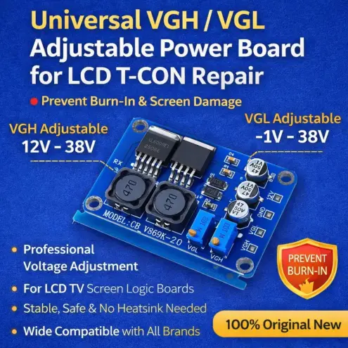Placa Universal Ajustable VGH/VGL CB V869K-20 – Para Reparación de T-CON LCD – Previene Quemado de Pantalla — imagen 1