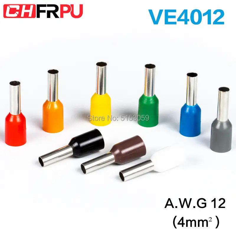 Terminales 12 AWG (Fiodito) – Paquete de 1000 piezas – 5 colores – Referencia E4009 — imagen 2
