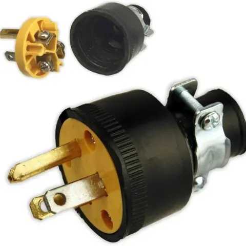 Enchufe de Repuesto para Cable – 125V 15A 1875W – Carcasa de Goma – Para herramientas y electrodomésticos's photo #1