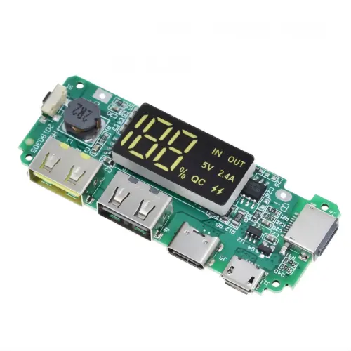 Módulo para Power Bank – 5V 2.4A con QC (Carga Rápida) – Pantalla LED porcentaje – Carga desde 0V's photo #1