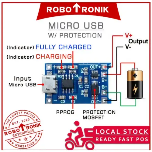 Módulo de Carga TP4056 Micro USB tipo B's photo #3