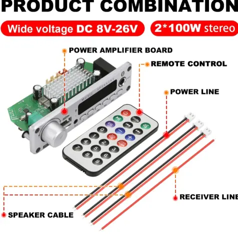 Módulo Bluetooth Amplificado 100w×2 — imagen 4