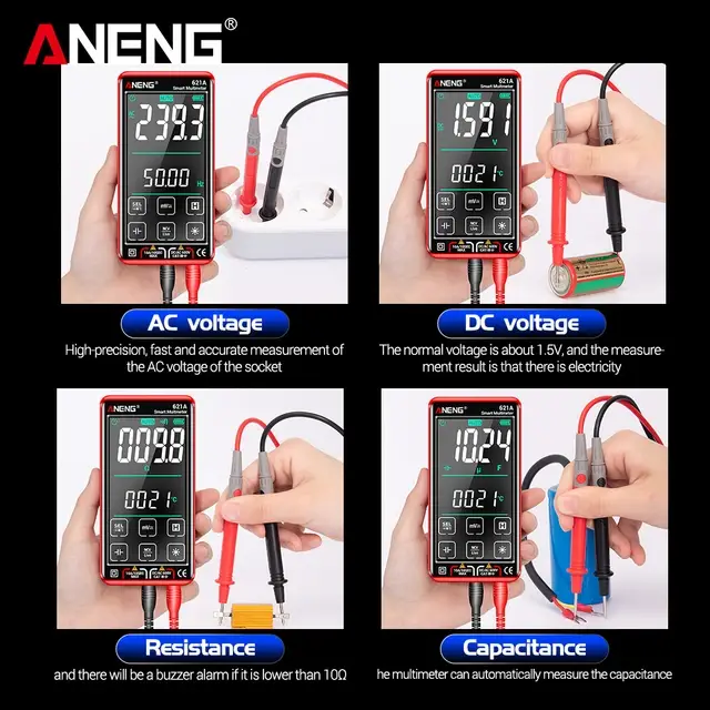 Multimetro Aneng 621A Táctil — imagen 4