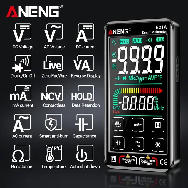 Multimetro Aneng 621A Táctil — imagen 5