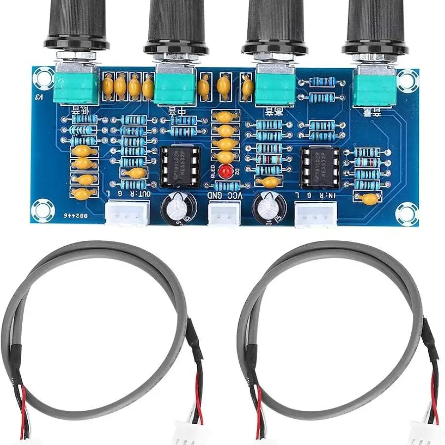 Preamplificador de CC 12-24V con 2 canales de sonido, ajuste de graves altos y medios's photo #5