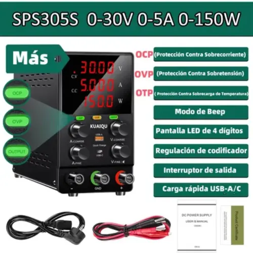 Ocp Ovp Protección contra cortocircuitos Sps305s 30v 5a Fuente de Alimentación Regulable Laboratorio 150w Interfaz Usb a Usb C's photo #3