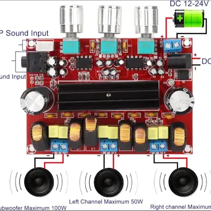 TPA3116D2 2X50W+100W 2.1 Canales, Amplificador de potencia de audio digital AMP Subwoofer's photo #5