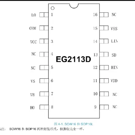 EG2113D SOP16 de alta potencia Igbt, Chip controlador Compatible con IR2113.IR2110J's photo #2