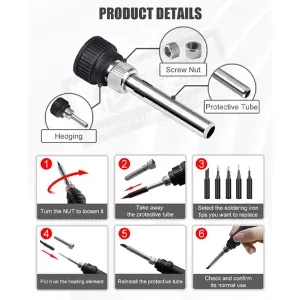 Manguito de soldadura para Cautin de 60W, 80W, 90W y 100W, Boquilla 3 en 1's photo #4