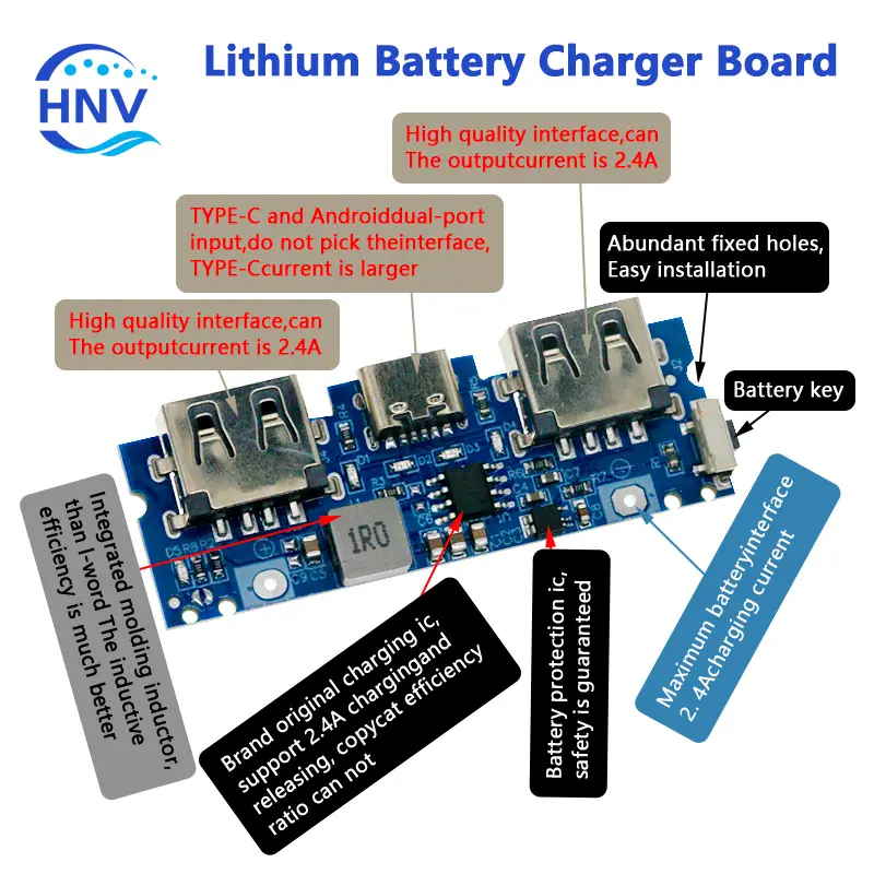 Módulo Cargador de Batería y Power Bank 20A con USB Tipo C y Micro USB's photo #2