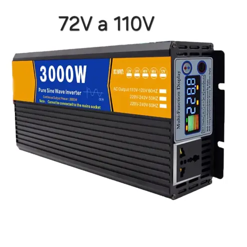 Inversor de corriente de 72 V a 110 V, 3000 W, inversor de onda sinusoidal pura 72 V CC a 110 V/ CA, pantalla LCD, inversor de energía solar's photo #1