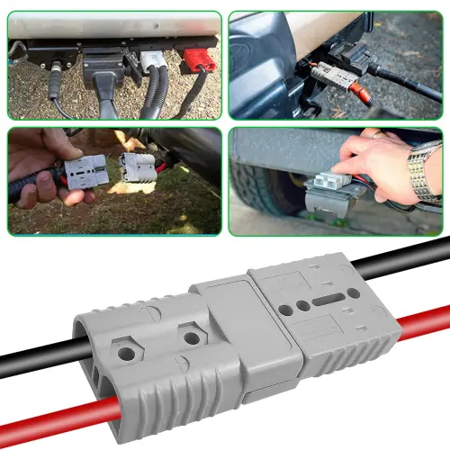 Conector de alta corriente, Toma Anderson 50A / 600V, para cable #8 AWG. Incluye 2 carcasas y 4 terminales. Ideal para Motos eléctricas, inversores y sistemas de energía.'s photo #5