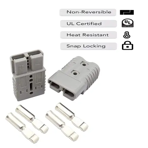 Conector de alta corriente, Toma Anderson 50A / 600V, para cable #8 AWG. Incluye 2 carcasas y 4 terminales. Ideal para Motos eléctricas, inversores y sistemas de energía.'s photo #4
