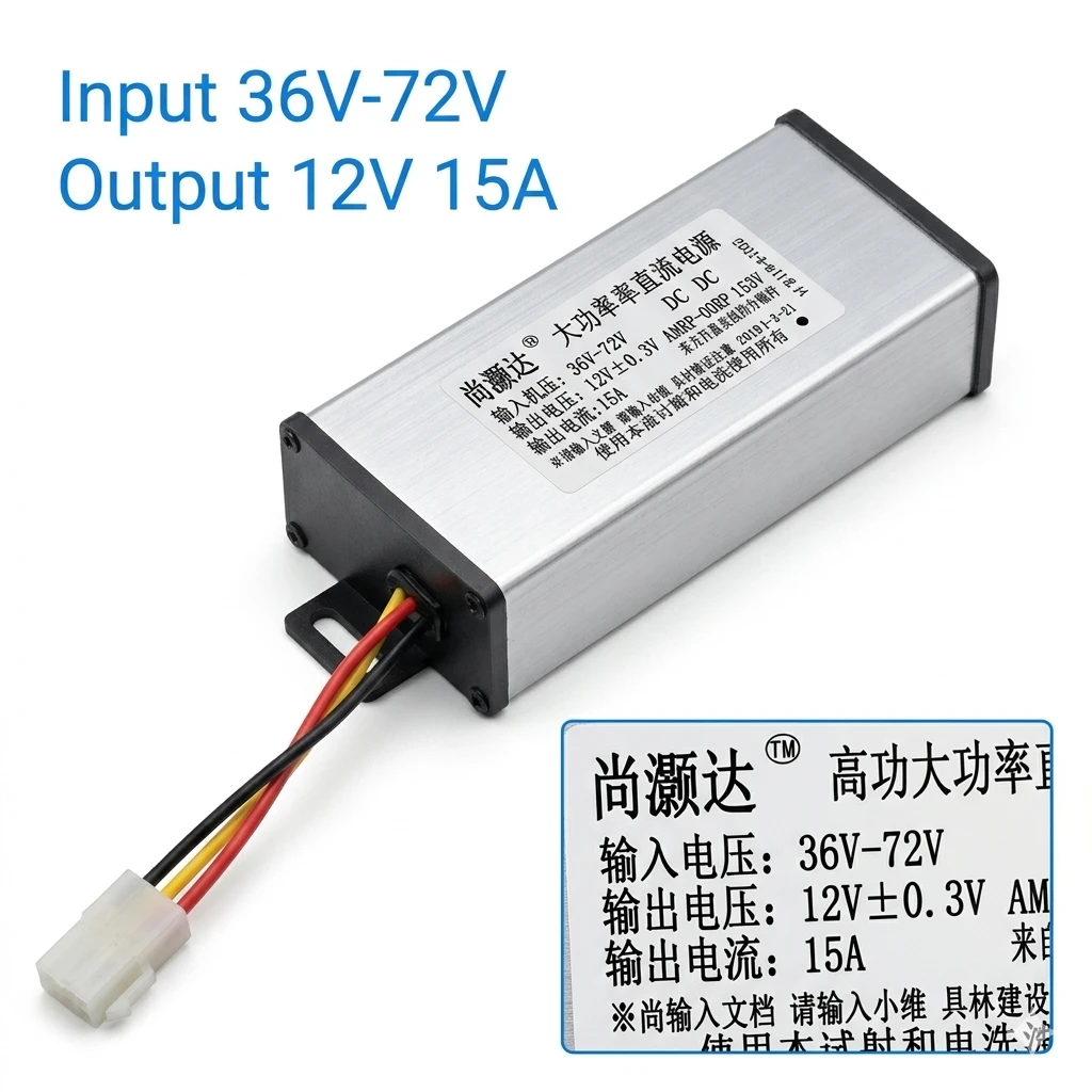 Caja de Luces DC/DC 36V–72V a 12V 15A's foto | Elecpro Havana |  BizneCubano