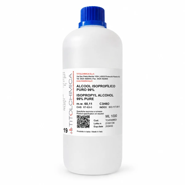 Alcohol Isopropílico Puro 99% Sellado - 1 Litro | TITOLCHIMICA (Italia)'s foto | Elecpro Havana |  BizneCubano