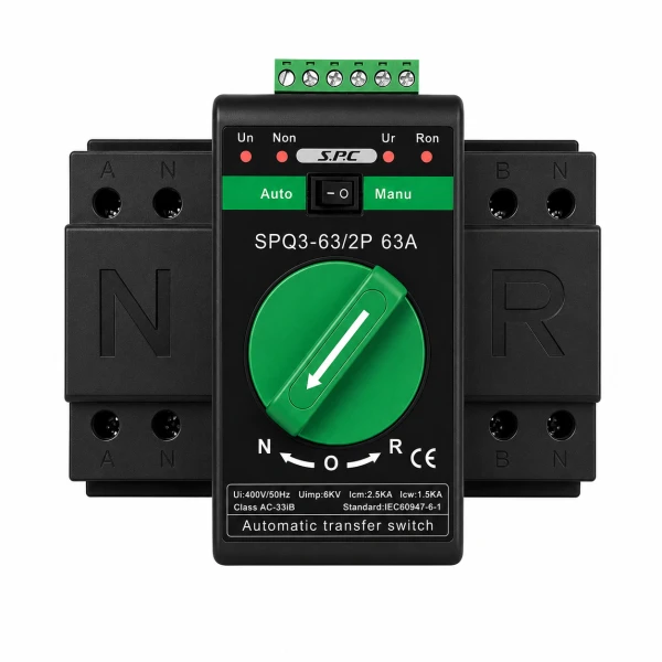 Interruptor de Transferencia Automática ATS SPQ3-63/2P | 63A 230V | Conmutador automático para red y generador's foto | Elecpro Havana |  BizneCubano