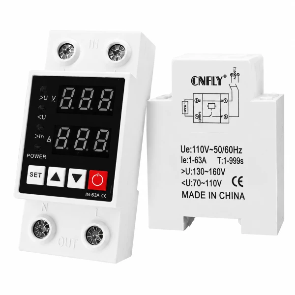 Protector de Línea Digital CNIFLY – 110V 63A – Para Tablero Eléctrico Residencial – Montaje Riel DIN – Ajustable's foto | Elecpro Havana |  BizneCubano