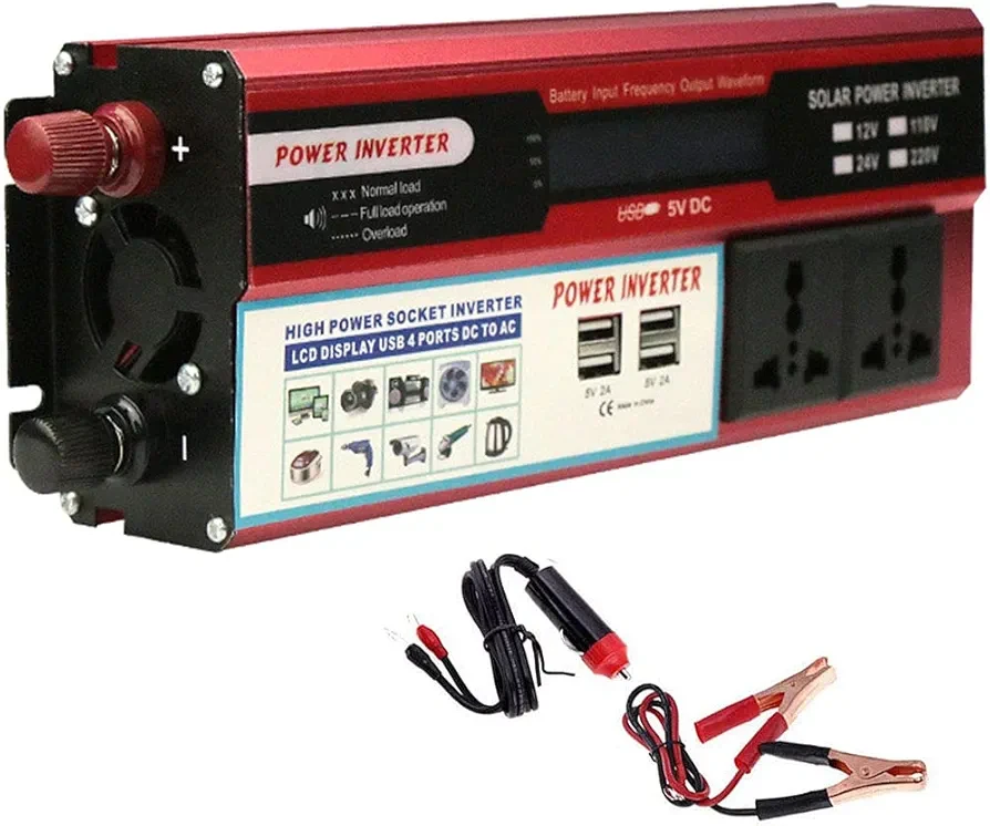 Inversor de corriente de 2000 W (pico 4000 W), convertidor de voltaje de 12 V a 110 V's foto | Elecpro Havana |  BizneCubano
