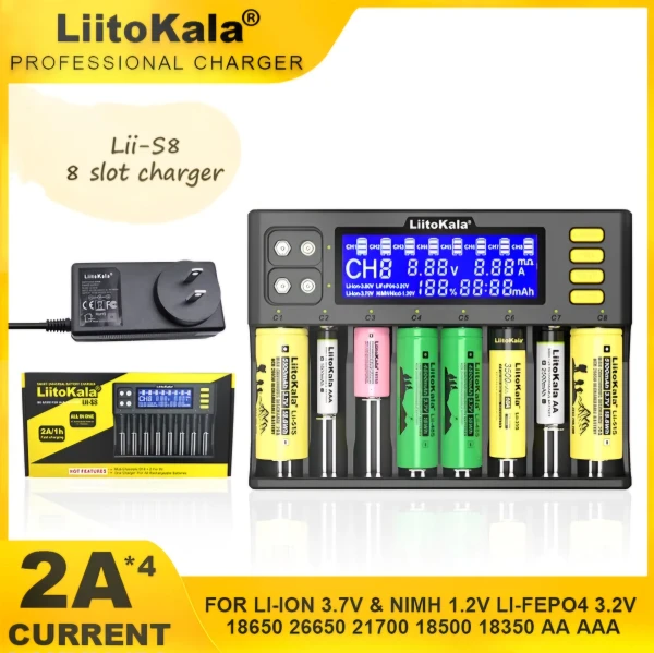 Cargador de batería LiitoKala Lii-S8's foto | Elecpro Havana |  BizneCubano