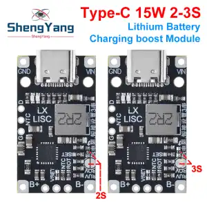 Tipo-C USpB 2/3S 15W 8.4V 12.6V 1.5A LI-Thitium Battreriy Carga Boost Módulo con soporte equilibrado Carga rápida con indicador miniatura 1