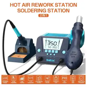 ESTACIÓN DE SOLDADURA BAKON 882 – 2 EN 1 (AIRE CALIENTE + CAUTÍN) miniatura 2
