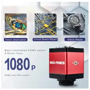 Microscopio Digital HDMI Nice-Power – 13MP Sony IMX323 – 150X con Luz LED y Soporte Plegable miniatura 9