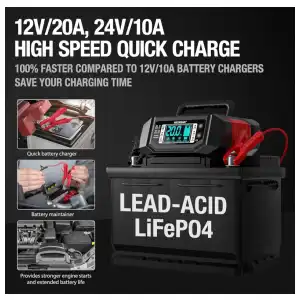 CARGADOR INTELIGENTE AUTOMÁTICO 12V 20A / 24V 10A (MULTIETAPA) miniatura 6
