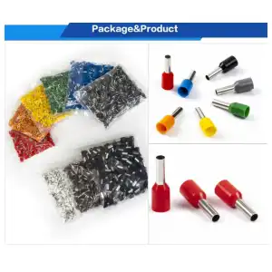 Terminales 8 AWG (Fiodito) – Paquete de 250 Piezas – 9 Colores – Referencia E1518 miniatura 1