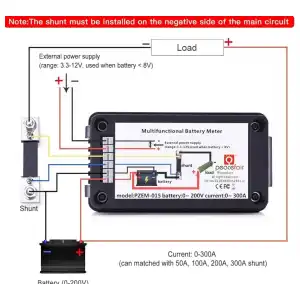 PZEM-015 Probador de Baterías DC con Shunt 200A – Mide Voltaje, Corriente (hasta 200A), Capacidad en mAh y Resistencia Interna miniatura 5
