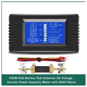 PZEM-015 Probador de Baterías DC con Shunt 200A – Mide Voltaje, Corriente (hasta 200A), Capacidad en mAh y Resistencia Interna miniatura 1