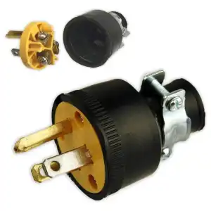 Enchufe de Repuesto para Cable – 125V 15A 1875W – Carcasa de Goma – Para herramientas y electrodomésticos miniatura 1