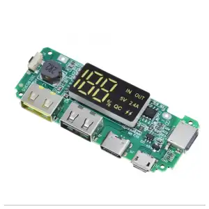 Módulo para Power Bank – 5V 2.4A con QC (Carga Rápida) – Pantalla LED porcentaje – Carga desde 0V miniatura 1