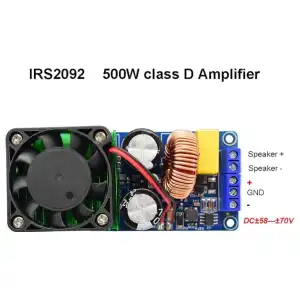 Módulo Amplificador Clase D IRS2092 – 500W Alta Fidelidad – Fuente Dual ±58V a ±70V miniatura 4