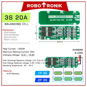 BMS 12V 3S 20A miniatura 2