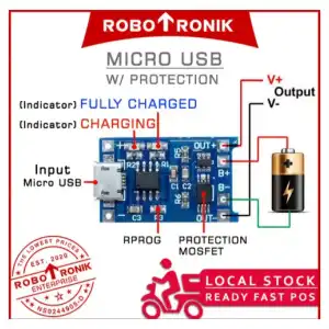 Módulo de Carga TP4056 Micro USB tipo B miniatura 4