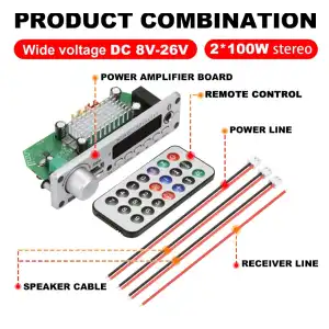 Módulo Bluetooth Amplificado 100w×2 miniatura 4