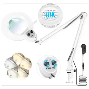 KIRKAS Lupa de 10x con luz y abrazadera, lámpara de aumento LED, 2200 lúmenes miniatura 1