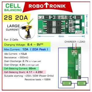 BMS 2S 20A 8.4v miniatura 2