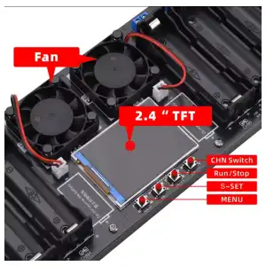 Módulo de prueba de capacidad de batería de litio 18650 de 8 canales, Detector de potencia de batería Digital MAh MWh miniatura 3