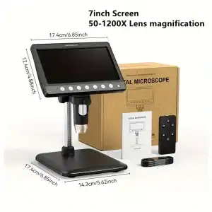 Microscopio digital LCD de 7 pulgadas, batería interna, carga Tipo C miniatura 1