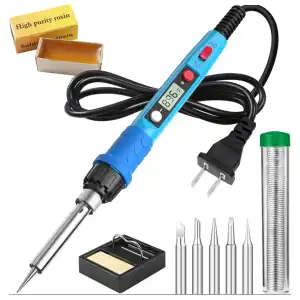 Kit de cautín , 5 puntas, soporte, tubo de soldadura, esponja, 80W 110V miniatura 1