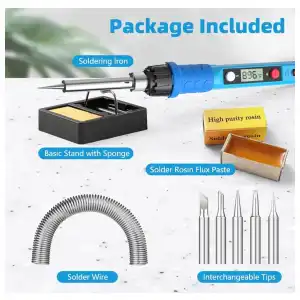 Kit de cautín , 5 puntas, soporte, tubo de soldadura, esponja, 80W 110V miniatura 5