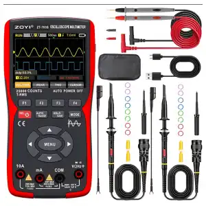 ZOYI ZT-703S Osciloscopio multímetro digital 3 en 1 y generador de señal, 2 canales 50MHz miniatura 1