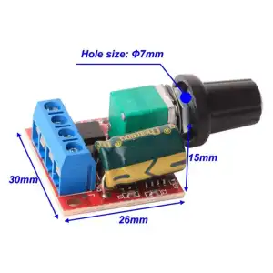 Módulo controlador de velocidad del Motor 5A 90W PWM DC-DC 4,5 V-35V miniatura 3