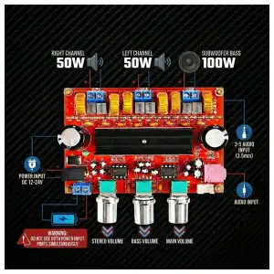 TPA3116D2 2X50W+100W 2.1 Canales, Amplificador de potencia de audio digital AMP Subwoofer miniatura 1